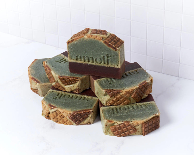 Jabón de Chocolate y Menta - Mar Amoli Jabones Artesanales Mexicanos Libres de Tóxicos Veganos y Ecológicos