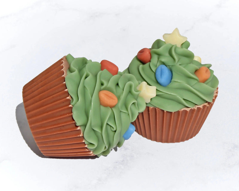 Jabón de Cupcake Navideño - Mar Amoli Jabones Artesanales Mexicanos Libres de Tóxicos Veganos y Ecológicos