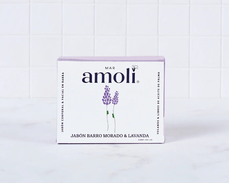 Jabón de Barro Morado y Lavanda - Mar Amoli